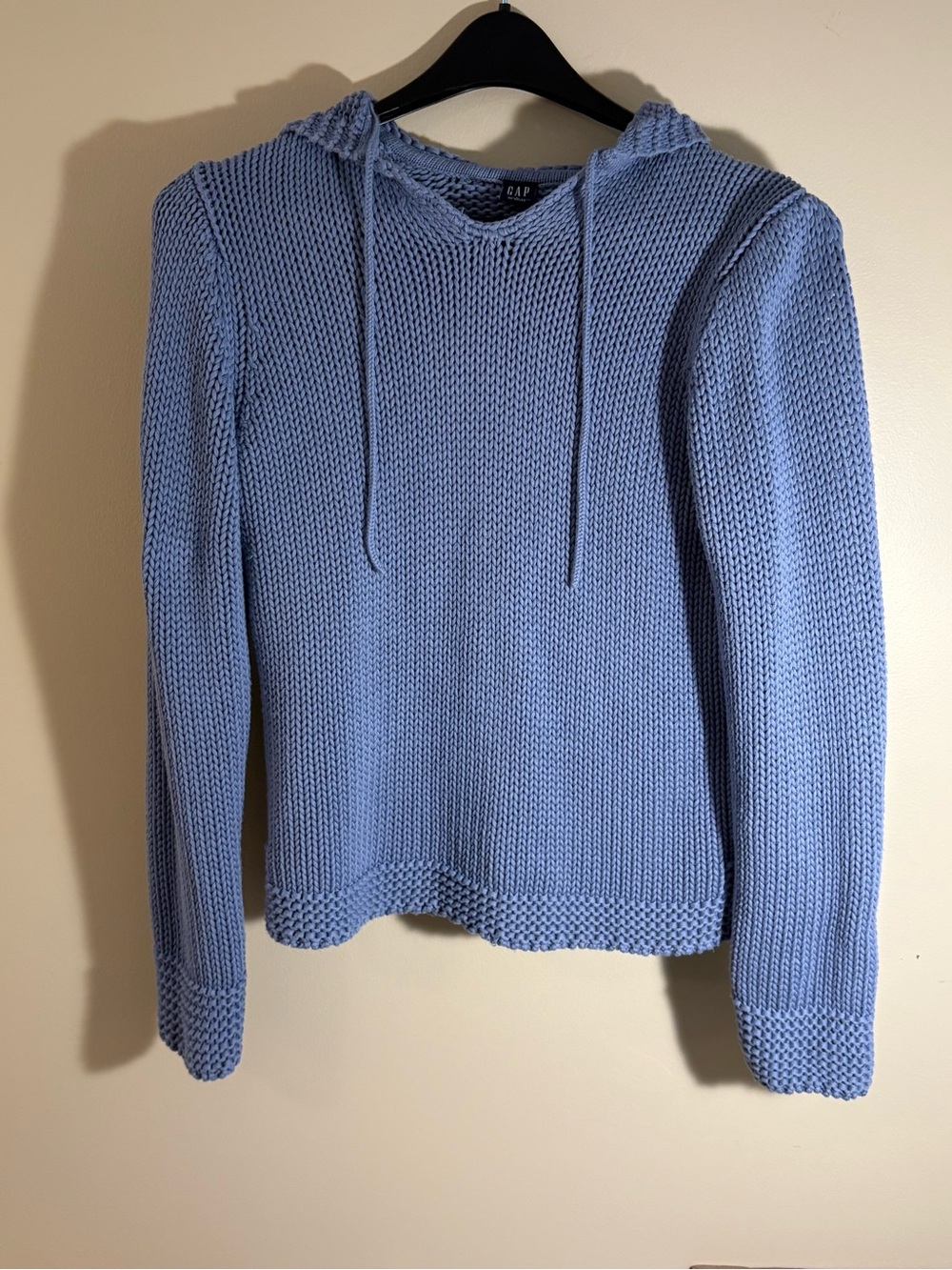 GAP Periwinkle Blue Knit Pullover Hoodie Sweater  Size-L